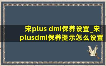 宋plus dmi保养设置_宋plusdmi保养提示怎么设置